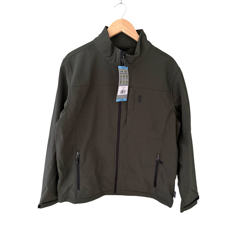 Free Country Men's Wind & Water Resistant Softshell Olive Jacket NWT Size L - Picture 7 of 11